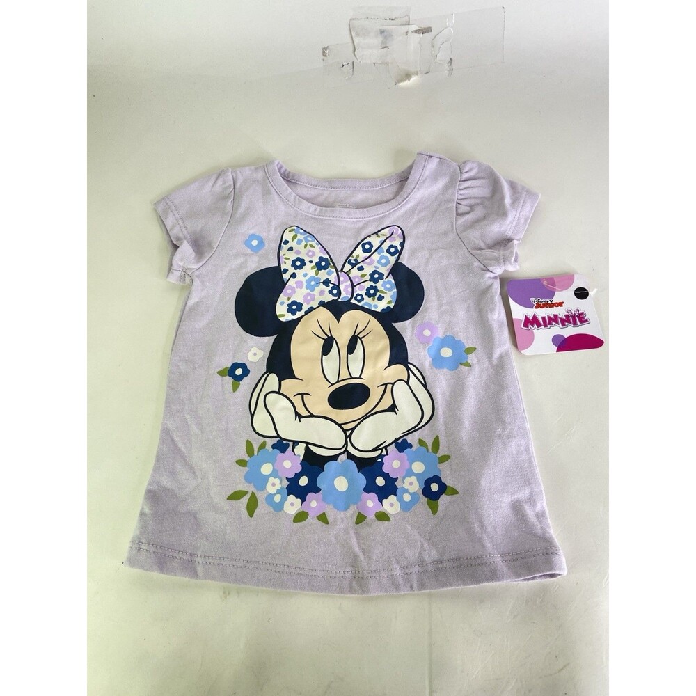 Disney Minnie Mouse Flowers Short Sleeve T-Shirt Top Toddler Girls Size 2T